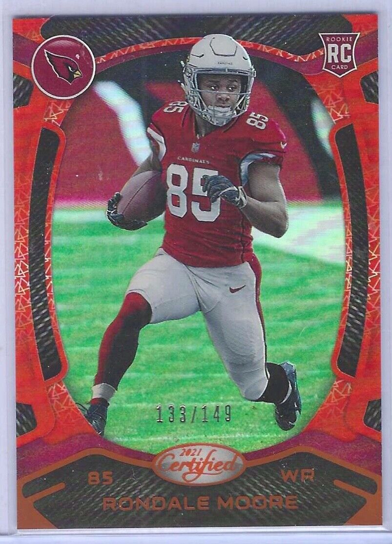 RONDALE MOORE 2021 PANINI CERTIFIED ORANGE MIRROR ROOKIE RC #D 133/149