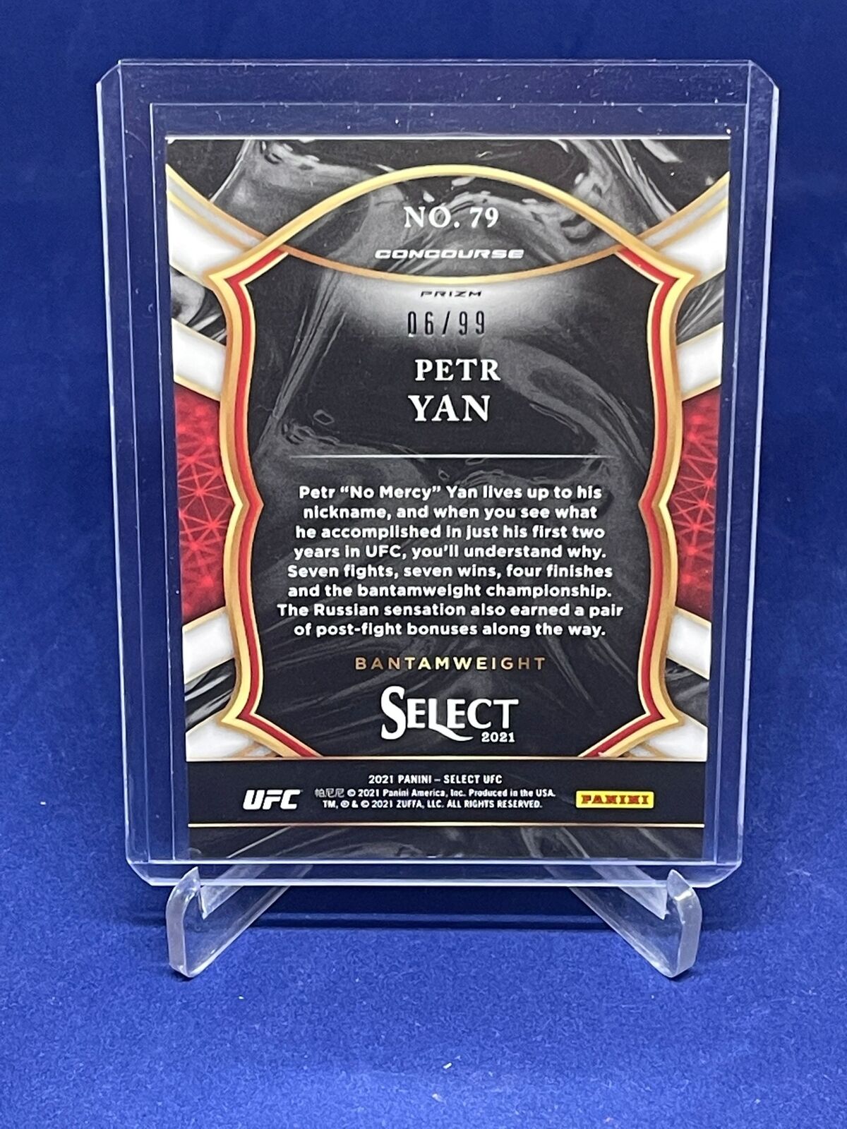 PETR YAN 2021 PANINI SELECT UFC CONCOURSE RED PRIZM #D 6/99