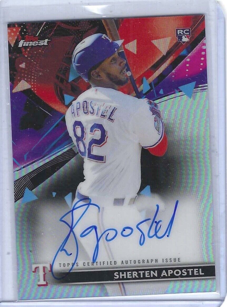 SHERTEN APOSTEL 2021 TOPPS FINEST REFRACTOR ON CARD ROOKIE AUTO RC #FA-SA