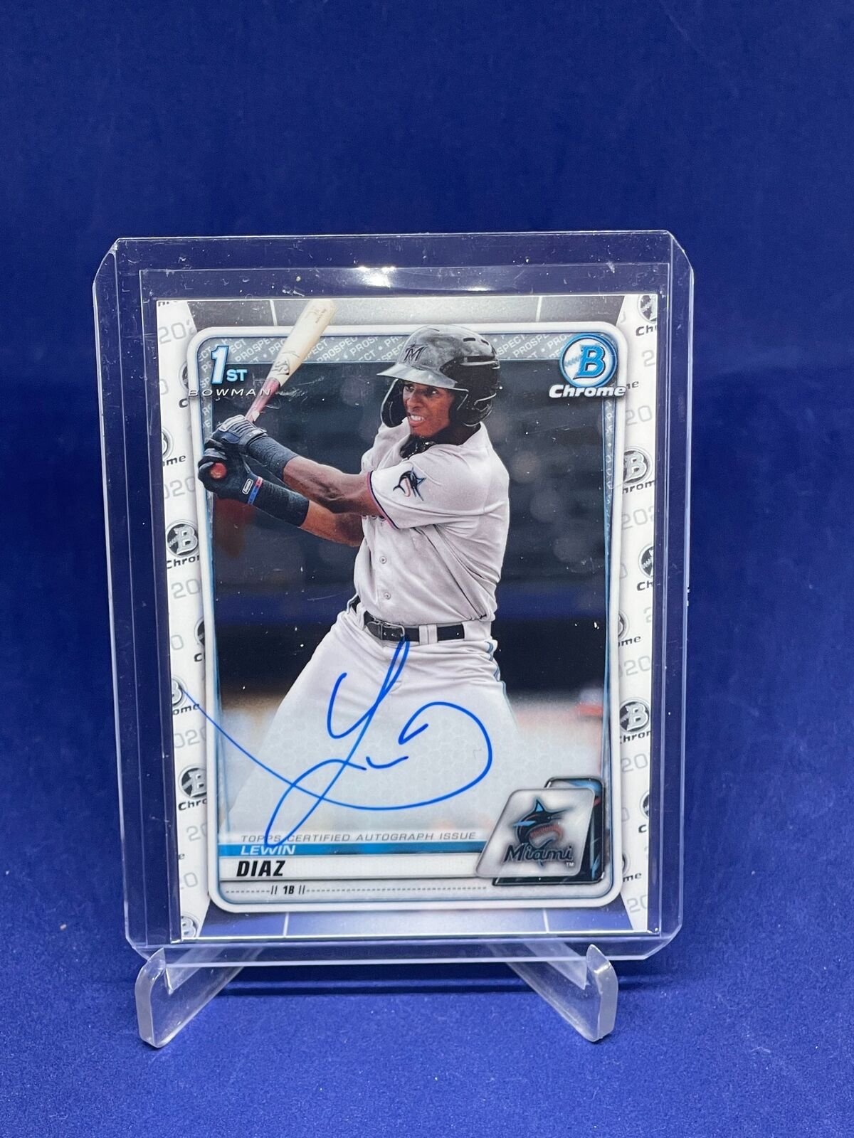LEWIN DIAZ 2020 BOWMAN CHROME 1ST ON CARD AUTO PROSPECT