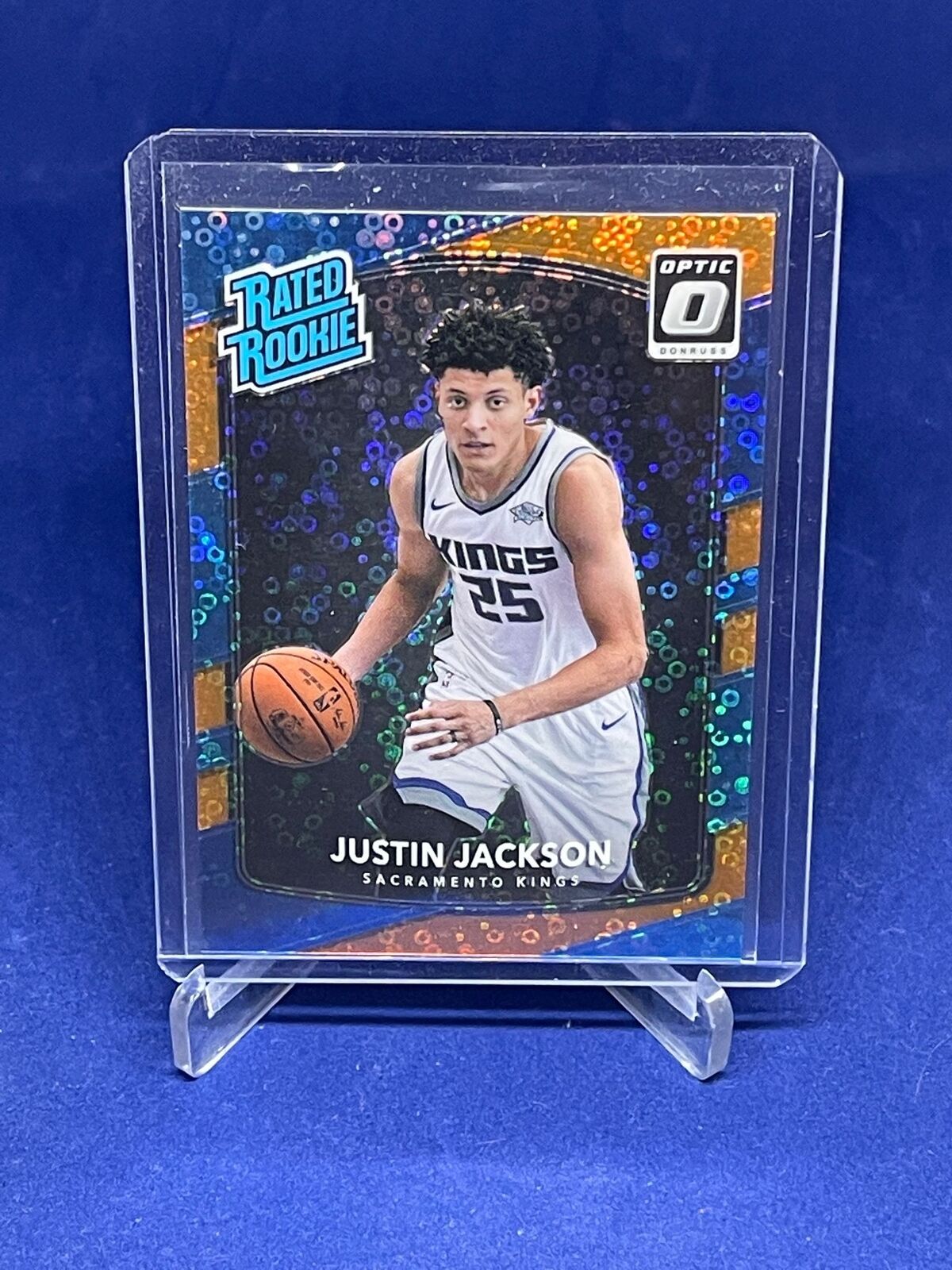 JUSTIN JACKSON 2017-18 DONRUSS OPTIC RATED ROOKIE ORANGE DISCO HOLO RC #D /193