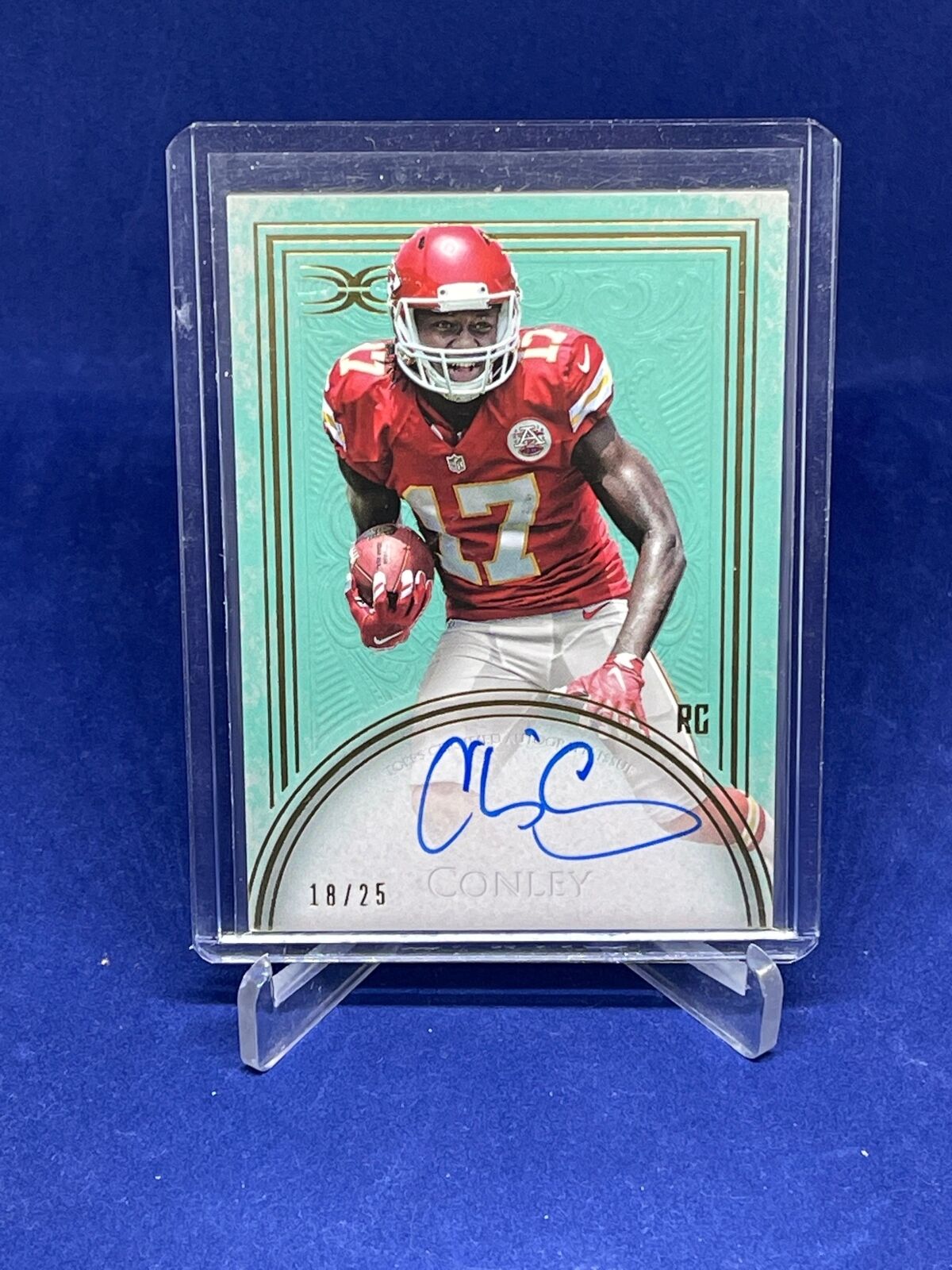 CHRIS CONLEY 2015 TOPPS DEFINITIVE AQUA TEAL ON CARD AUTO ROOKIE RC #D 18/25