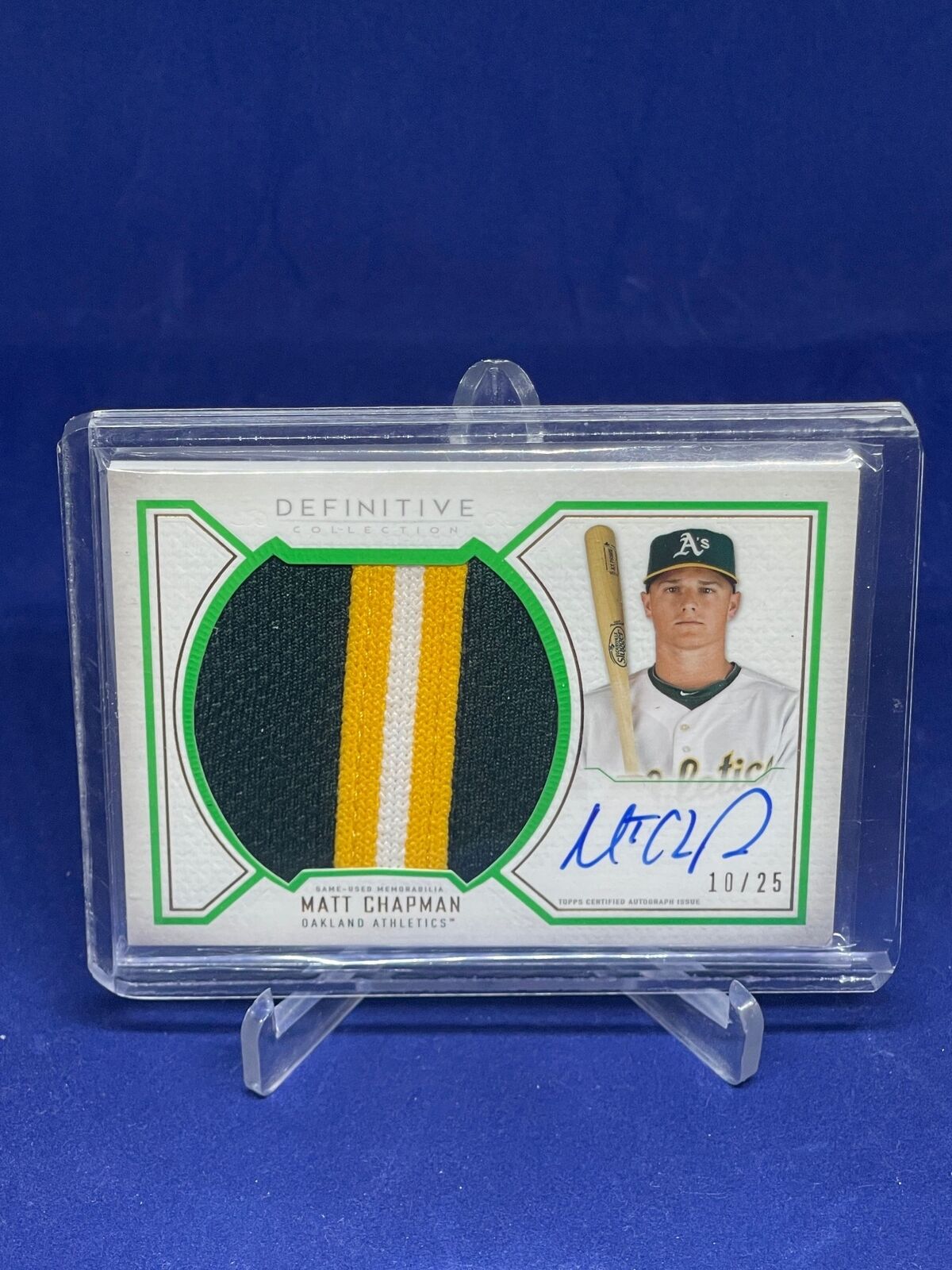 MATT CHAPMAN 2019 TOPPS DEFINITIVE JUMBO PATCH ON CARD AUTO #D 10/25