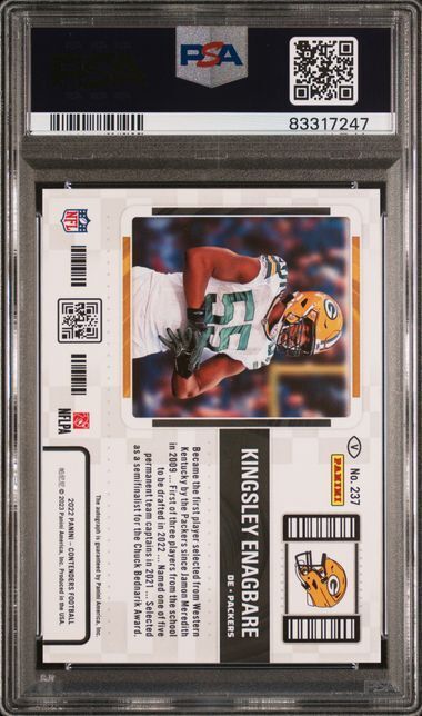 KINGSLEY ENAGBARE 2022 CONTENDERS VARIATION PLAYOFF TICKET AUTO RC /49 PSA 9