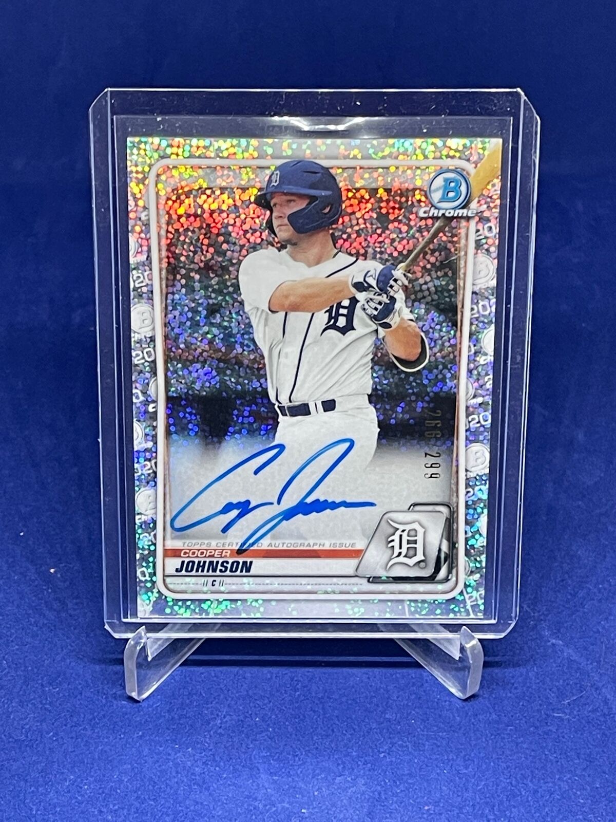 COOPER JOHNSON 2020 BOWMAN CHROME SPECKLE SPARKLE ON CARD AUTO #D 266/299
