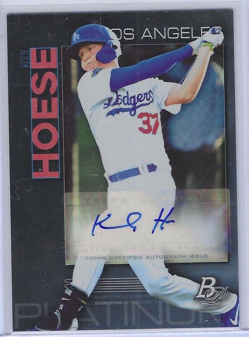 KODY HOESE 2020 BOWMAN PLATINUM PROSPECT AUTO #TOP-34