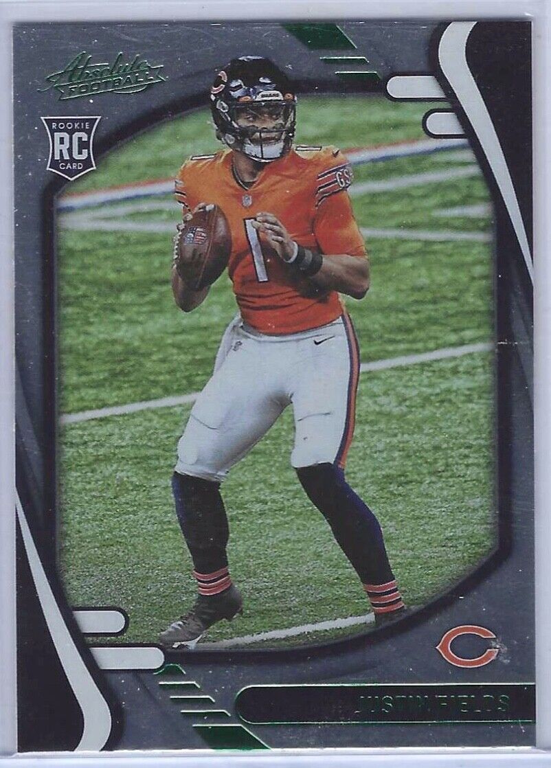 JUSTIN FIELDS 2021 PANINI ABSOLUTE FOOTBALL GREEN ROOKIE RC #108