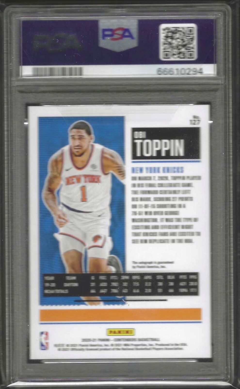 OBI TOPPIN 2020-21 PANINI CONTENDERS ROOKIE AUTO RC #127 PSA 10 GEM MINT POP 13