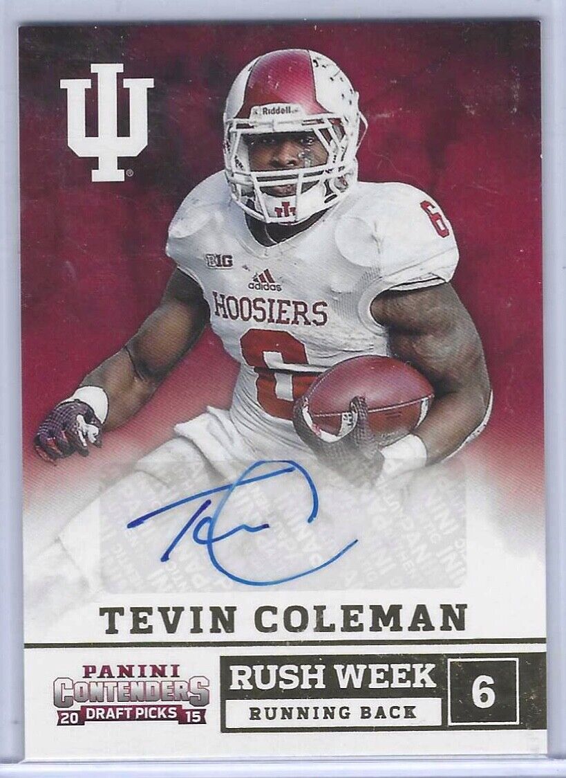 TEVIN COLEMAN 2015 CONTENDERS DRAFT PICKS RUSH WEEK AUTO RC #4