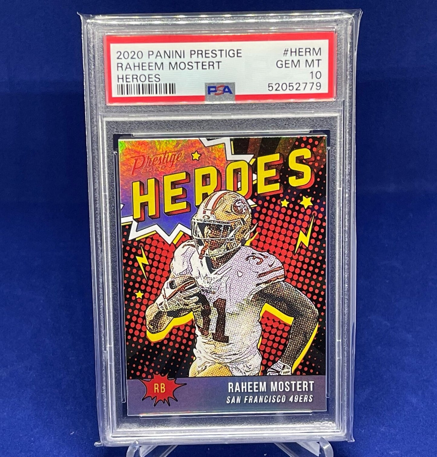 RAHEEM MOSTERT 2020 PANINI PRESTIGE HEROES PSA 10 GEM MINT