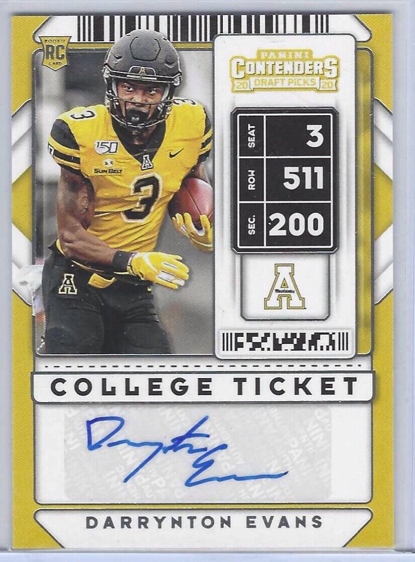 DARRYNTON EVANS 2020 PANINI CONTENDERS DRAFT PICKS COLLEGE TICKET AUTO RC #135