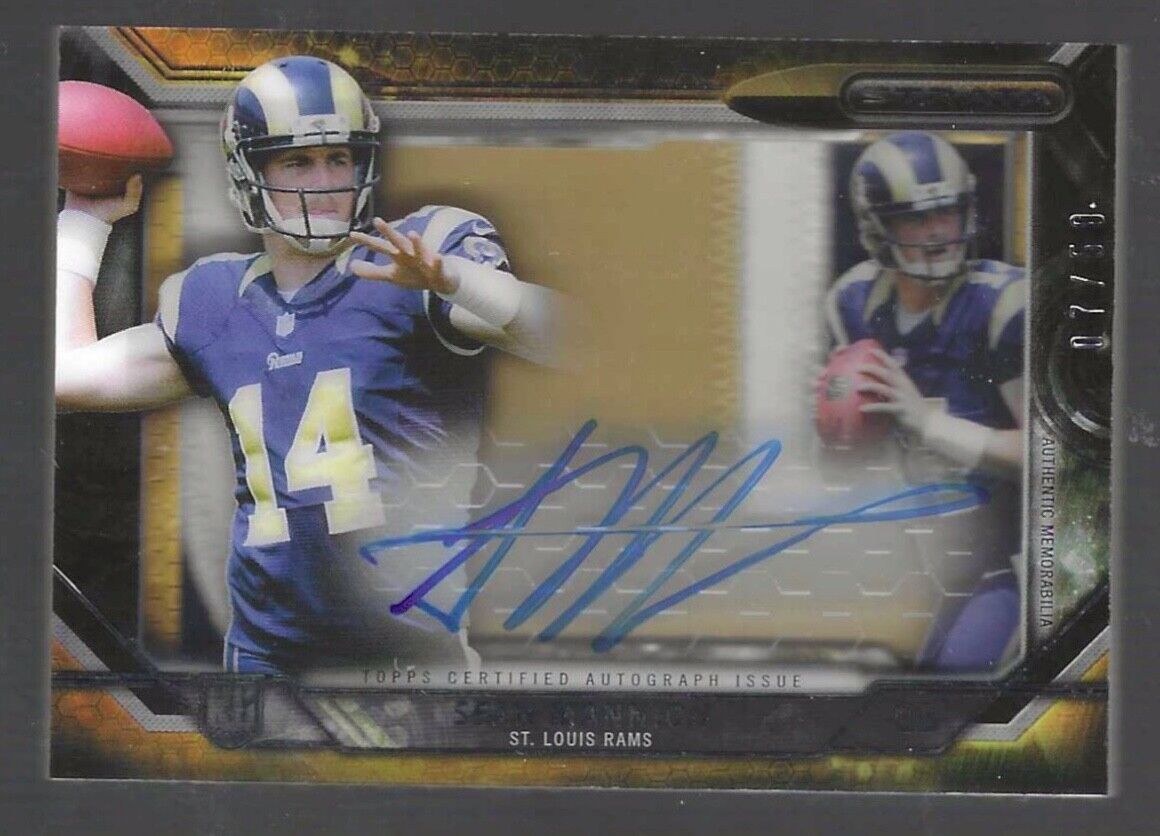 SEAN MANNION 2015 TOPPS STRATA ROOKIE JUMBO PATCH AUTO RC #D 07/50