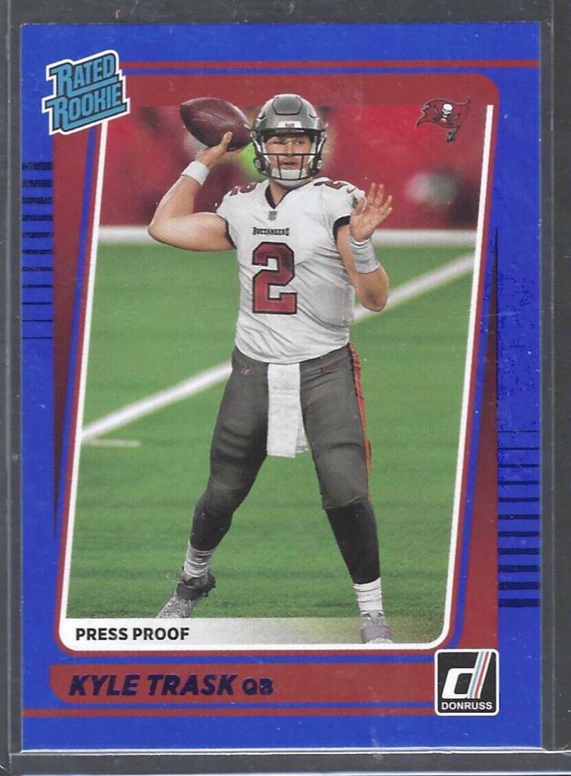 KYLE TRASK 2021 PANINI DONRUSS BLUE PRESS PROOF RATED ROOKIE RC #257