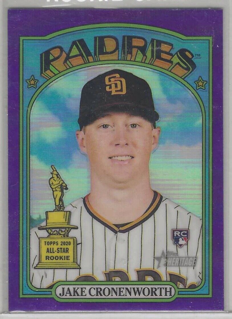 JAKE CRONENWORTH 2021 TOPPS HERITAGE CHROME PURPLE REFRACTOR RC #641
