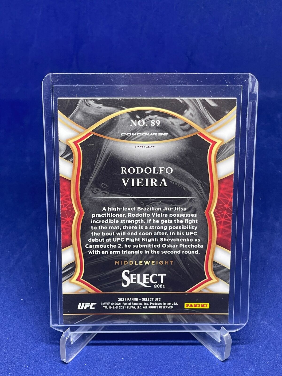 RODOLFO VIEIRA 2021 PANINI SELECT UFC CONCOURSE SILVER PRIZM ROOKIE RC #89