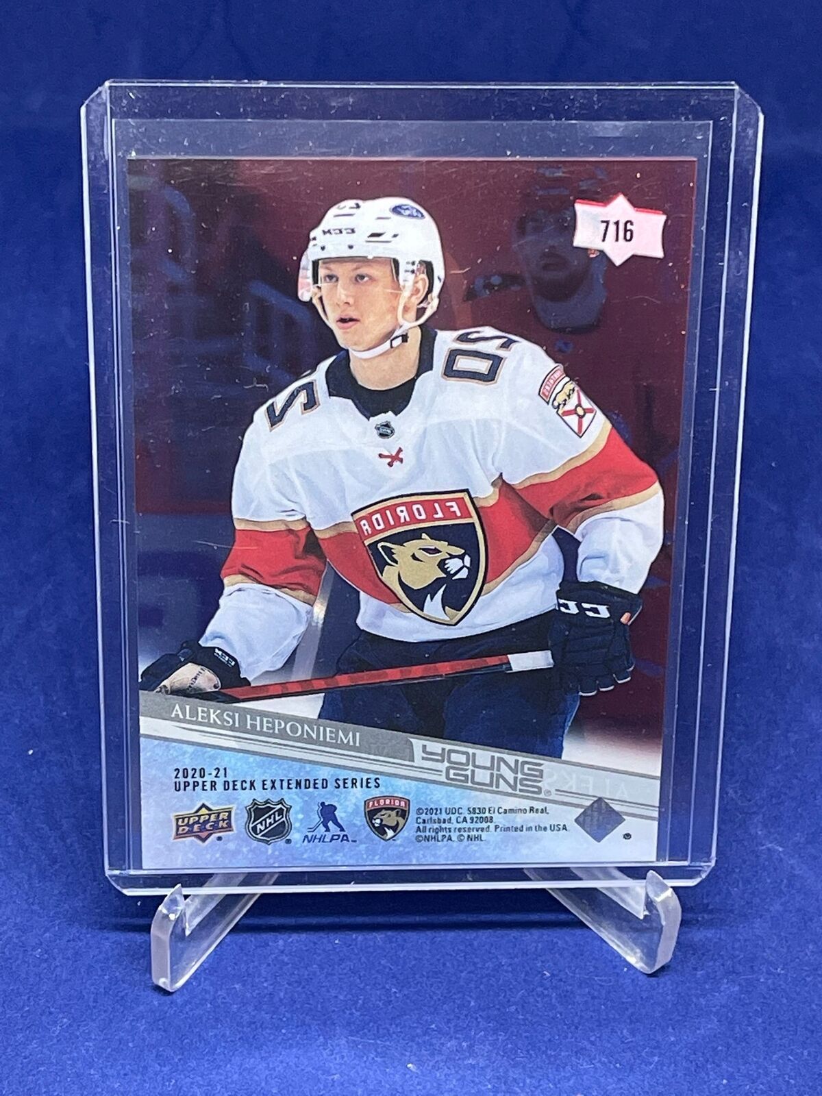 ALEKSI HEPONIEMI 2020-21 UPPER DECK EXTENDED SERIES YOUNG GUNS CLEAR CUT RC #716
