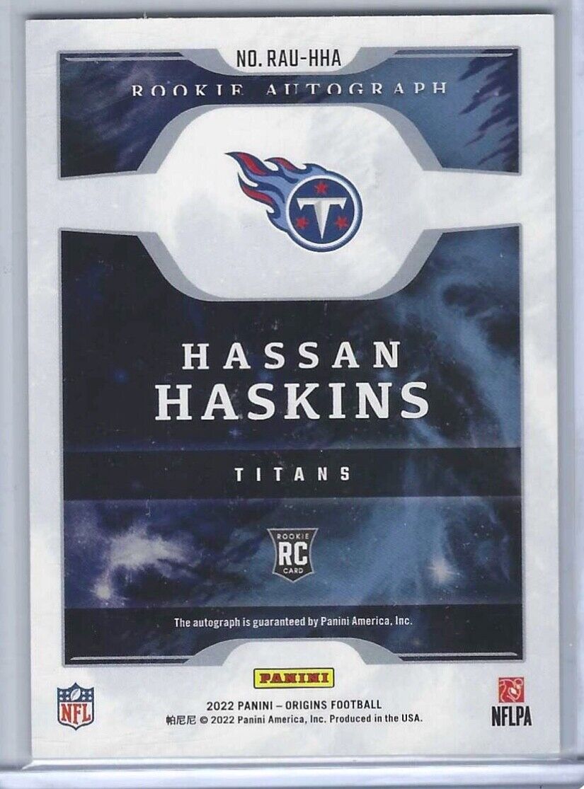 HASSAN HASKINS 2022 PANINI ORIGINS BLUE ROOKIE ON CARD AUTO RC #D 24/25