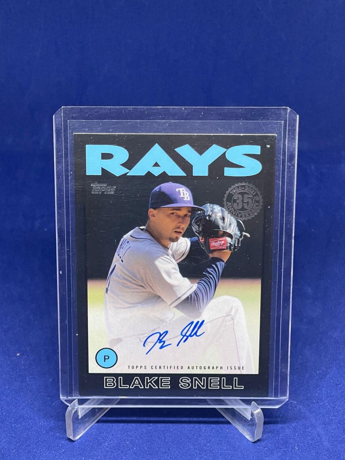 BLAKE SNELL 2021 TOPPS 1986 BLACK ON CARD AUTO #D 111/199