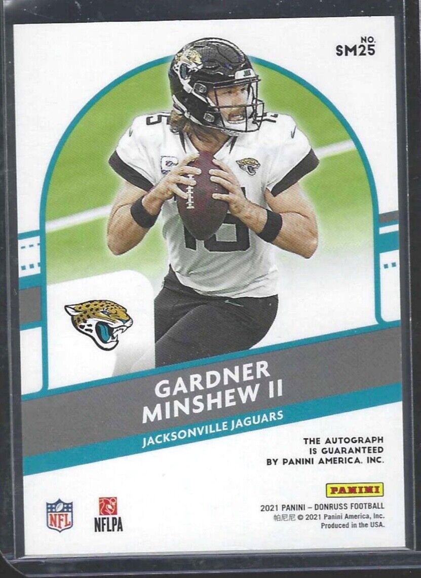 GARDNER MINSHEW II 2021 PANINI DONRUSS PURPLE SIGNATURE SERIES AUTO #D 09/10