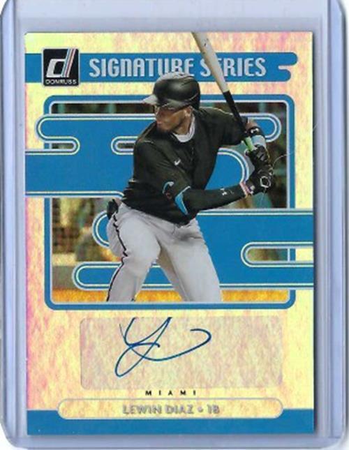 LEWIN DIAZ 2021 PANINI DONRUSS SIGNATURE SERIES FOIL AUTO #SS-LD