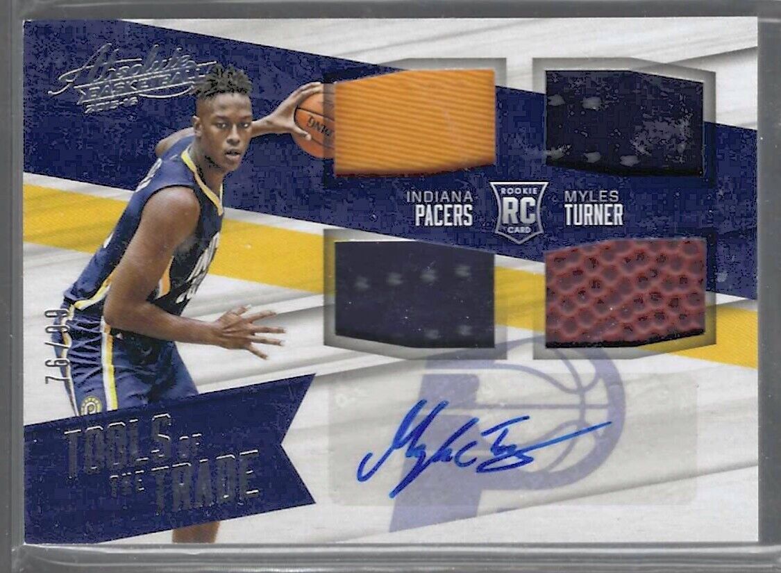 MYLES TURNER 2015-16 ABSOLUTE TOOLS OF THE TRADE QUAD PATCH AUTO RC #D 76/99