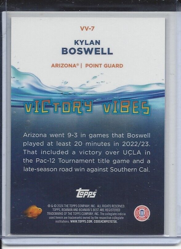 KYLAN BOSWELL 2023 BOWMANS BEST ORANGE VICTORY VIBES REFRACTOR #D 3/25