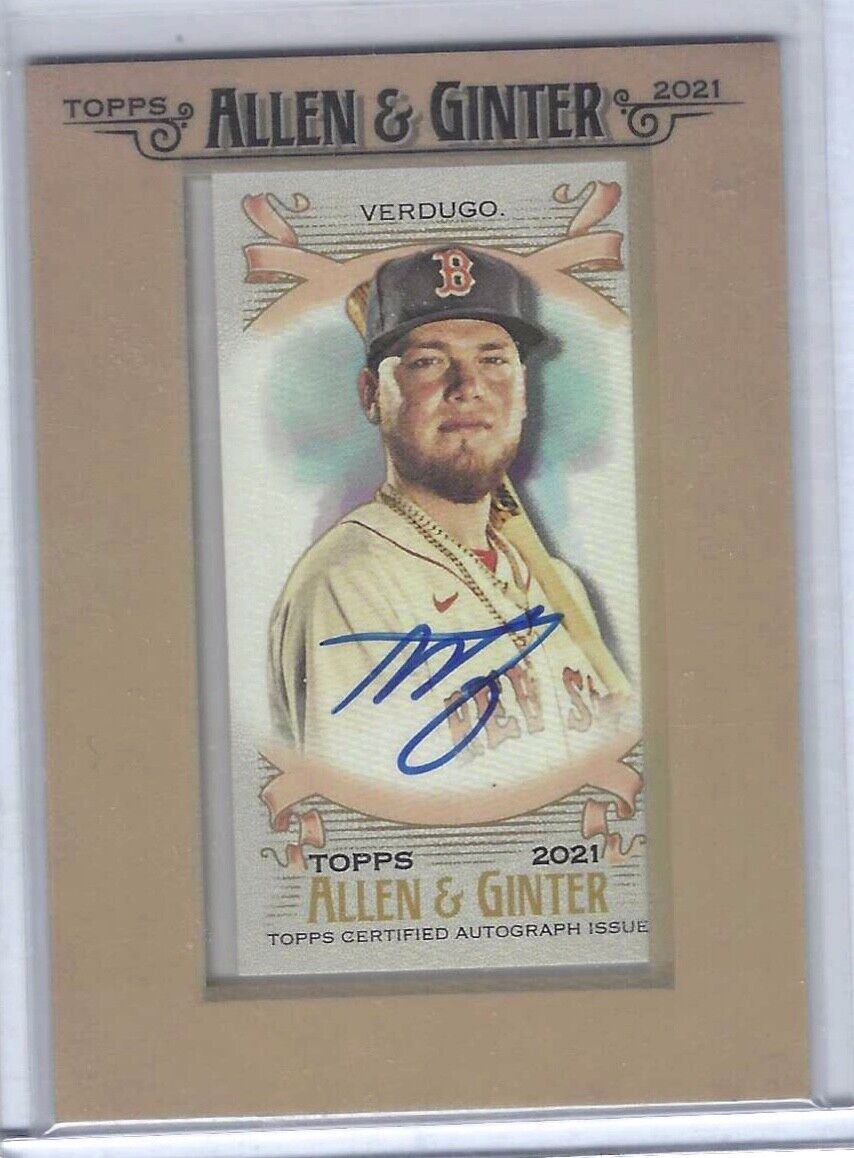 ALEX VERDUGO 2021 TOPPS ALLEN AND GINTER MINI FRAMED ON CARD AUTO #FMA-AV