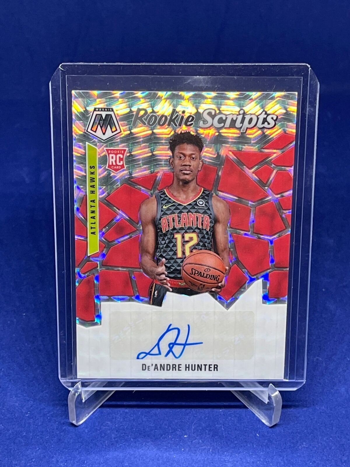 DE'ANDRE HUNTER 2019-20 PANINI MOSAIC ROOKIE SCRIPTS PRIZM AUTO RC