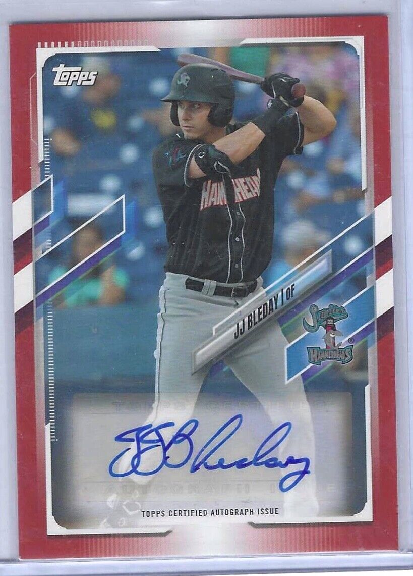 JJ BLEDAY 2021 TOPPS PRO DEBUT RED PROSPECT AUTO #D 08/10
