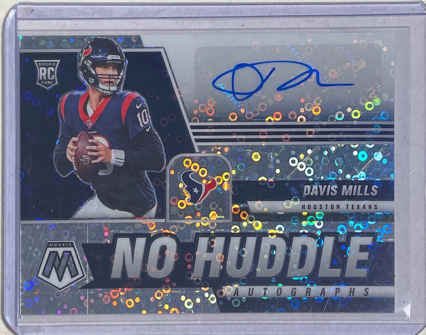 DAVIS MILLS 2021 PANINI MOSAIC NO HUDDLE DISCO AUTO PRIZM #ANH-DAM