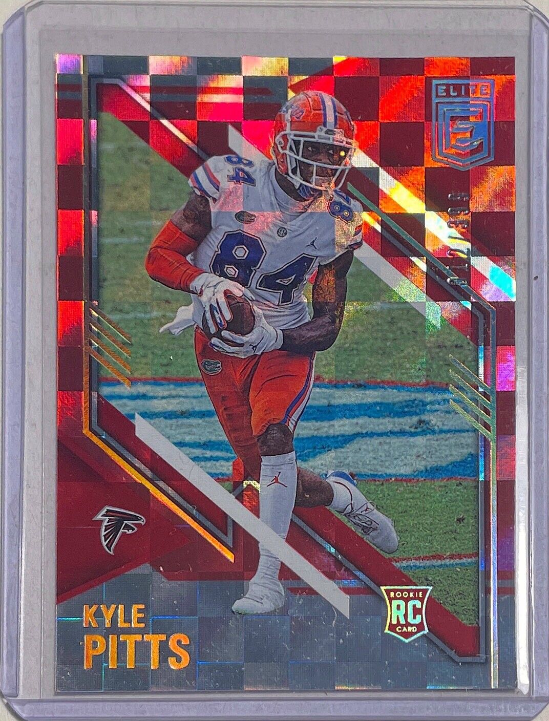 KYLE PITTS 2021 PANINI DONRUSS ELITE RED CHECKERBOARD ROOKIE RC #D 012/399