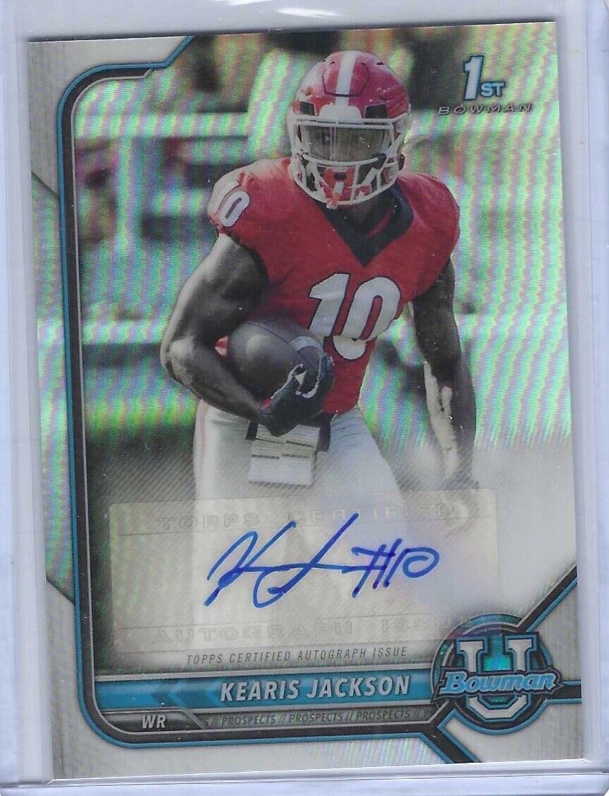 KEARIS JACKSON 2022 BOWMAN UNIVERSITY REFRACTOR 1ST PROSPECT AUTO GEORGIA