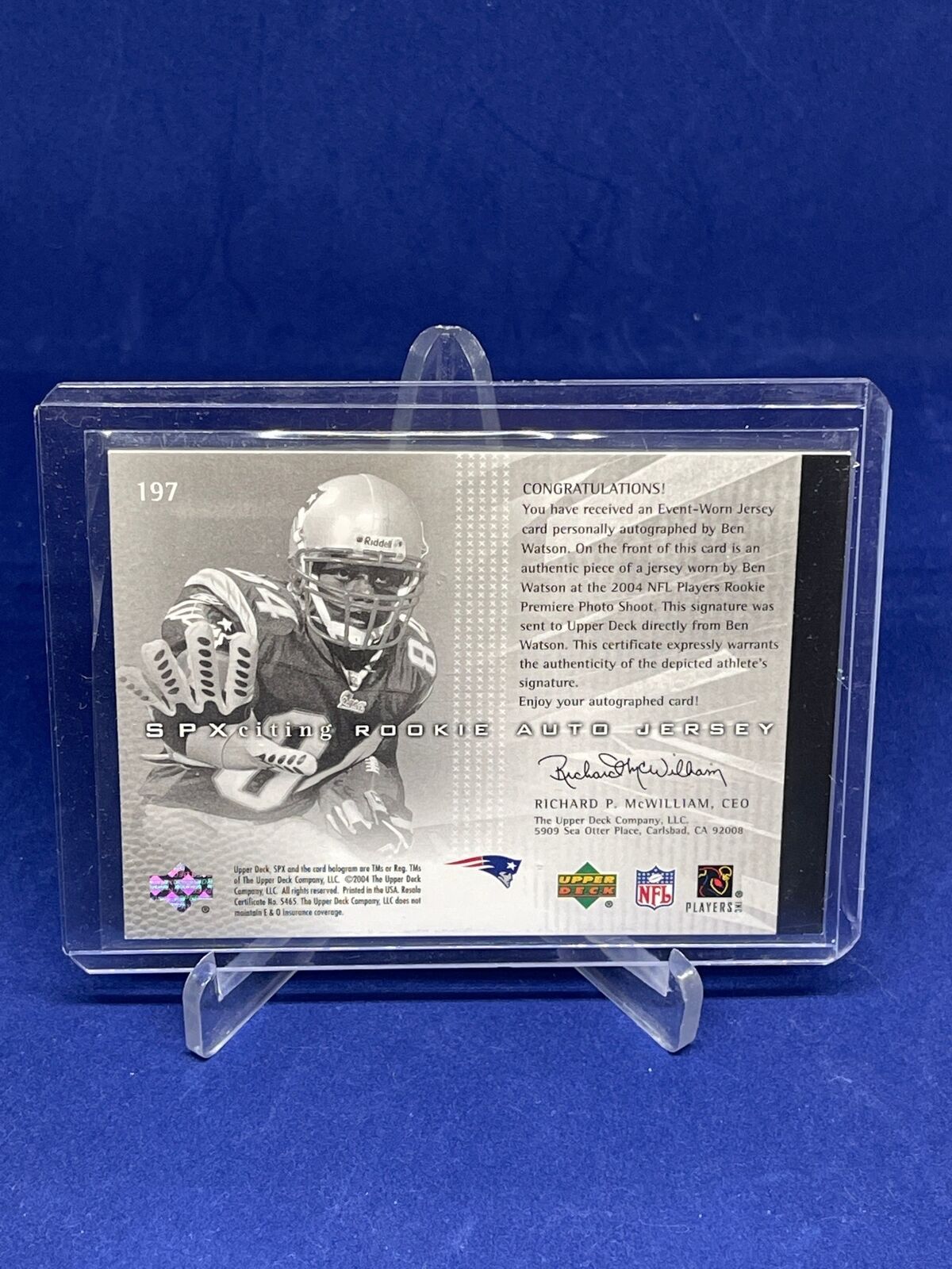 BEN WATSON 2004 SPXCITING ROOKIE AUTO JERSEY RC #D 437/1499