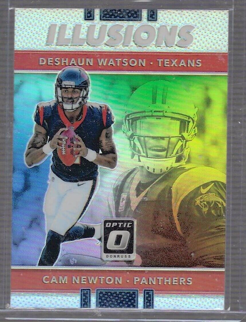 DESHAUN WATSON CAM NEWTON 2017 PANINI DONRUSS OPTIC ILLUSIONS SILVER HOLO RC #21