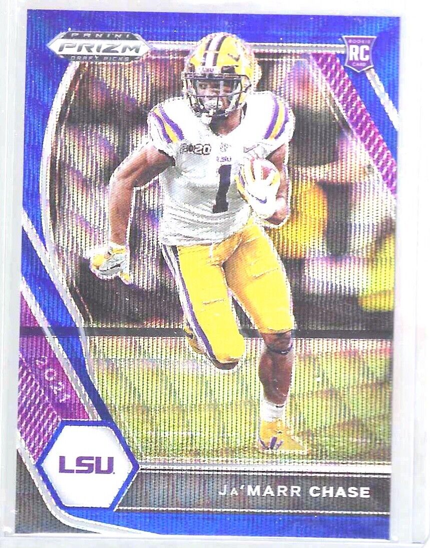 JA'MARR CHASE 2021 PANINI PRIZM DRAFT PICKS BLUE WAVE PRIZM ROOKIE RC #D 164/249