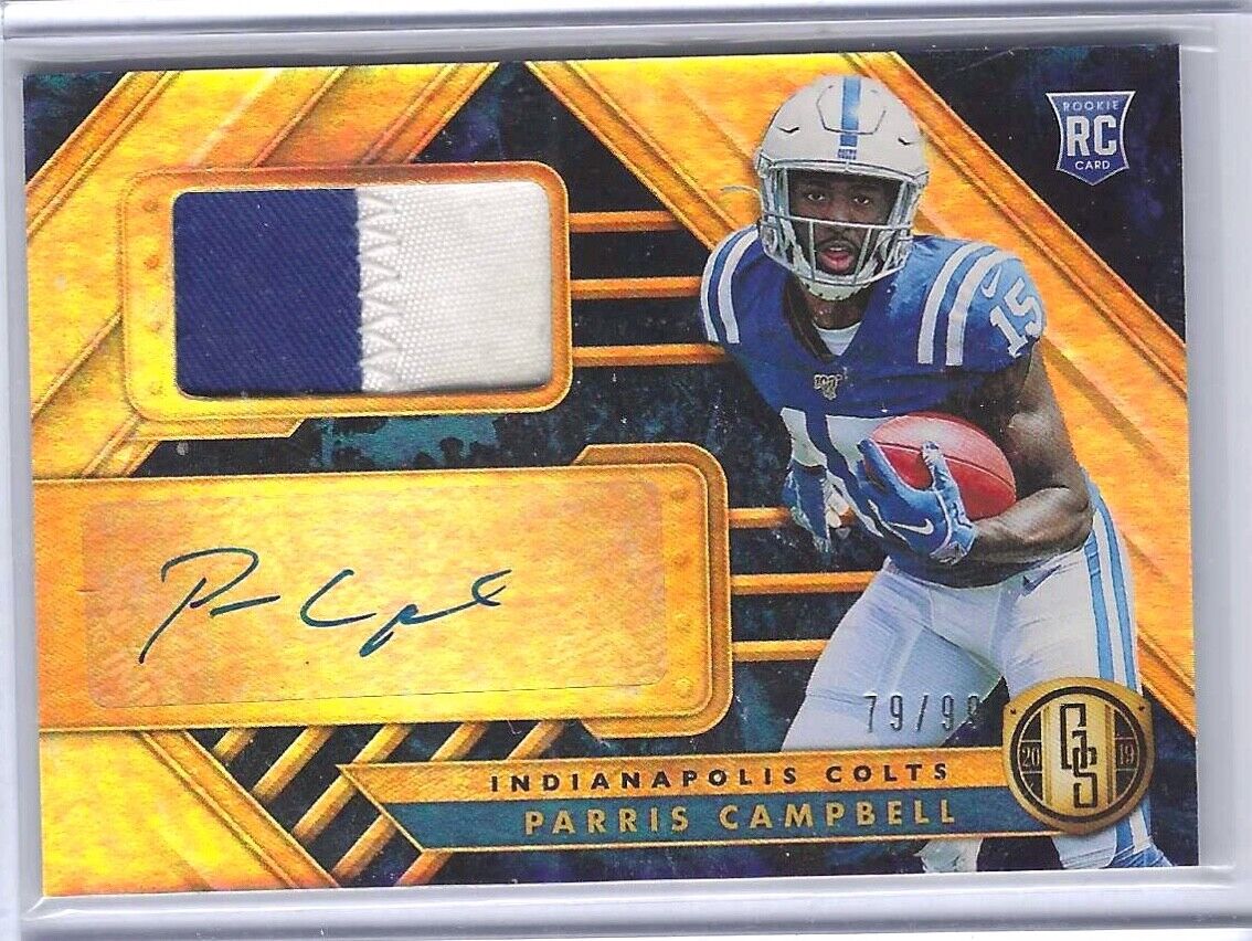 PARRIS CAMPBELL 2019 PANINI GOLD STANDARD ROOKIE PATCH AUTO RC #D 79/99