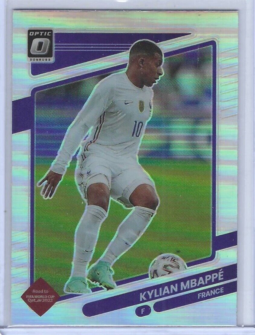 KYLIAN MBAPPE 2021-22 PANINI DONRUSS ROAD QATAR OPTIC SILVER HOLO PRIZM #60