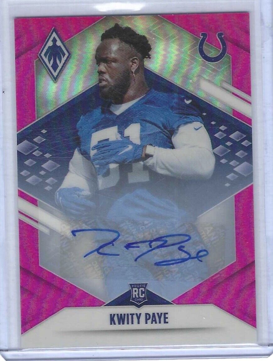 KWITY PAYE 2021 PANINI PHOENIX PINK PRIZM ROOKIE AUTO RC #D 97/99