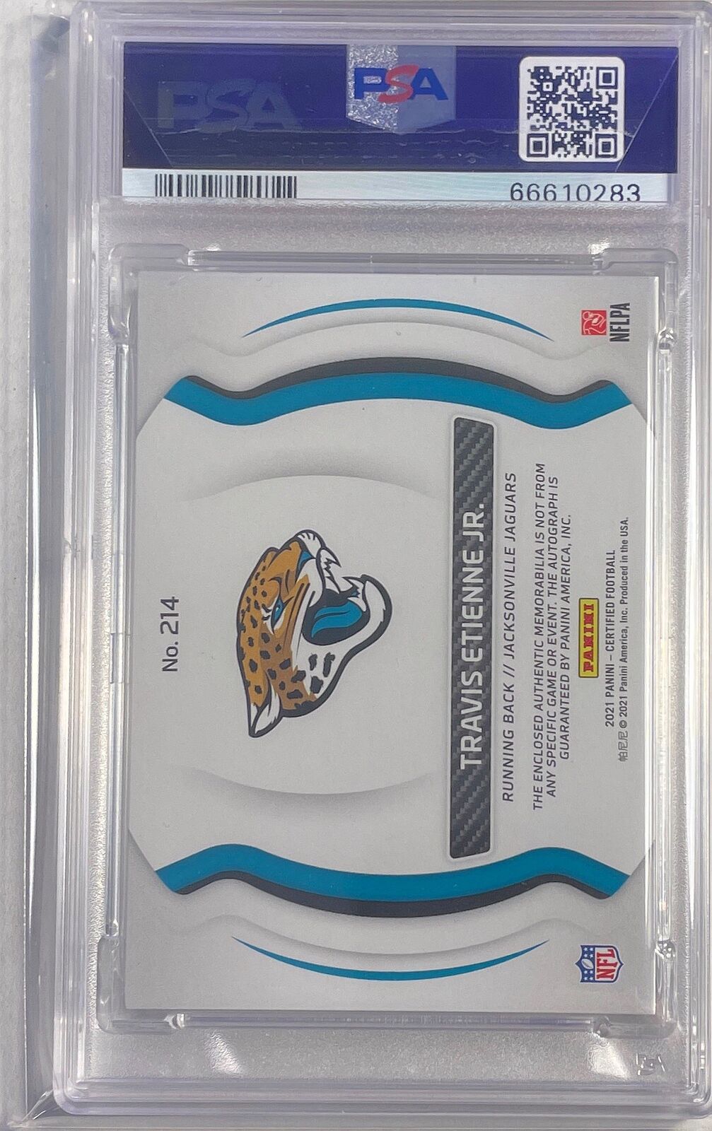 TRAVIS ETIENNE JR. 2021 CERTIFIED MIRROR BRONZE PATCH AUTO RC /199 PSA 9 POP 2