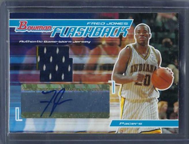 FRED JONES 2004 TOPPS BOWMAN FLASHBACK JERSEY AUTO #D 10/60