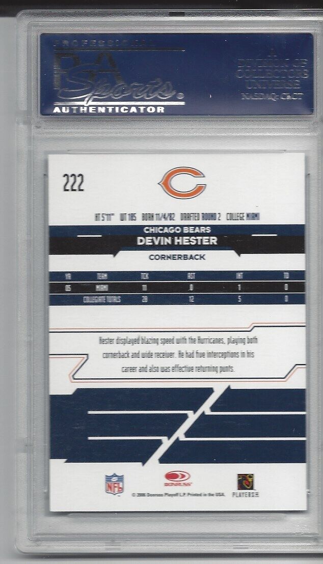 DEVIN HESTER 2006 LEAF ROOKIES & STARS LONGEVITY SAPPHIRE RC /99 PSA 10 POP 1/1