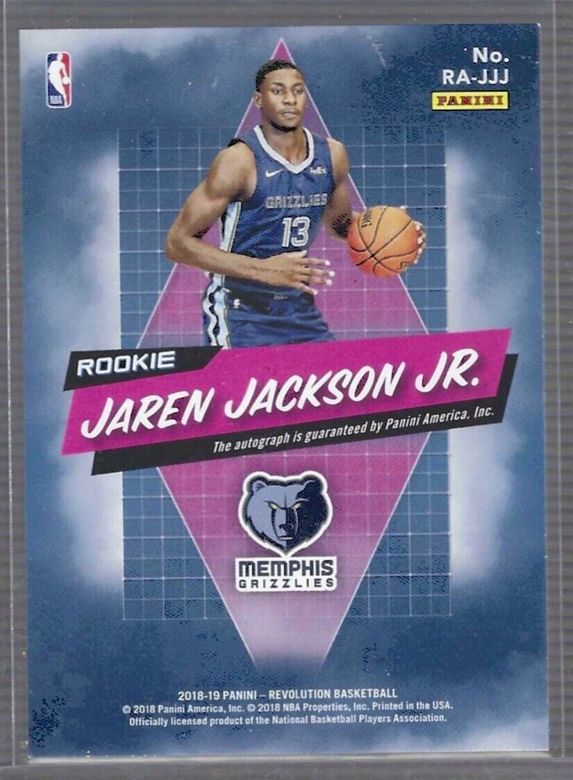 JAREN JACKSON JR 2018-19 PANINI REVOLUTION ROOKIE ON CARD AUTO RC #RA-JJJ