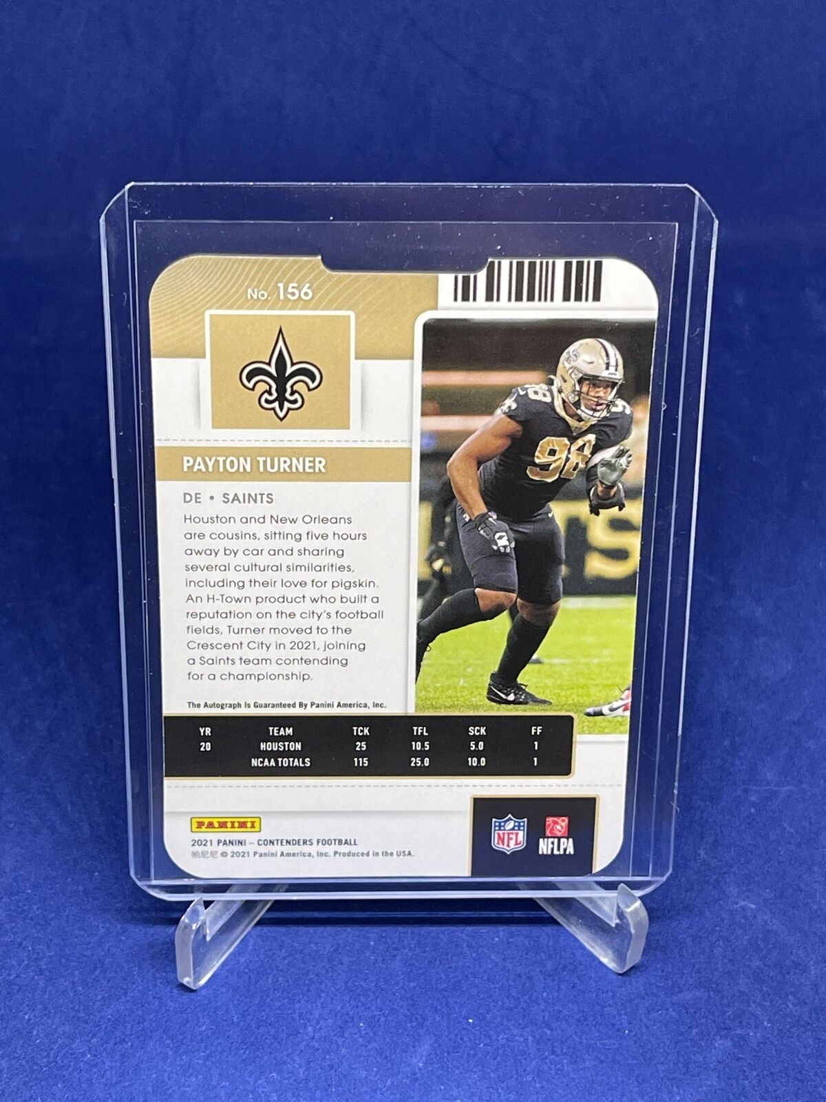 PAYTON TURNER 2021 PANINI CONTENDERS TICKET STUB DIE CUT ROOKIE AUTO RC #D 39/98