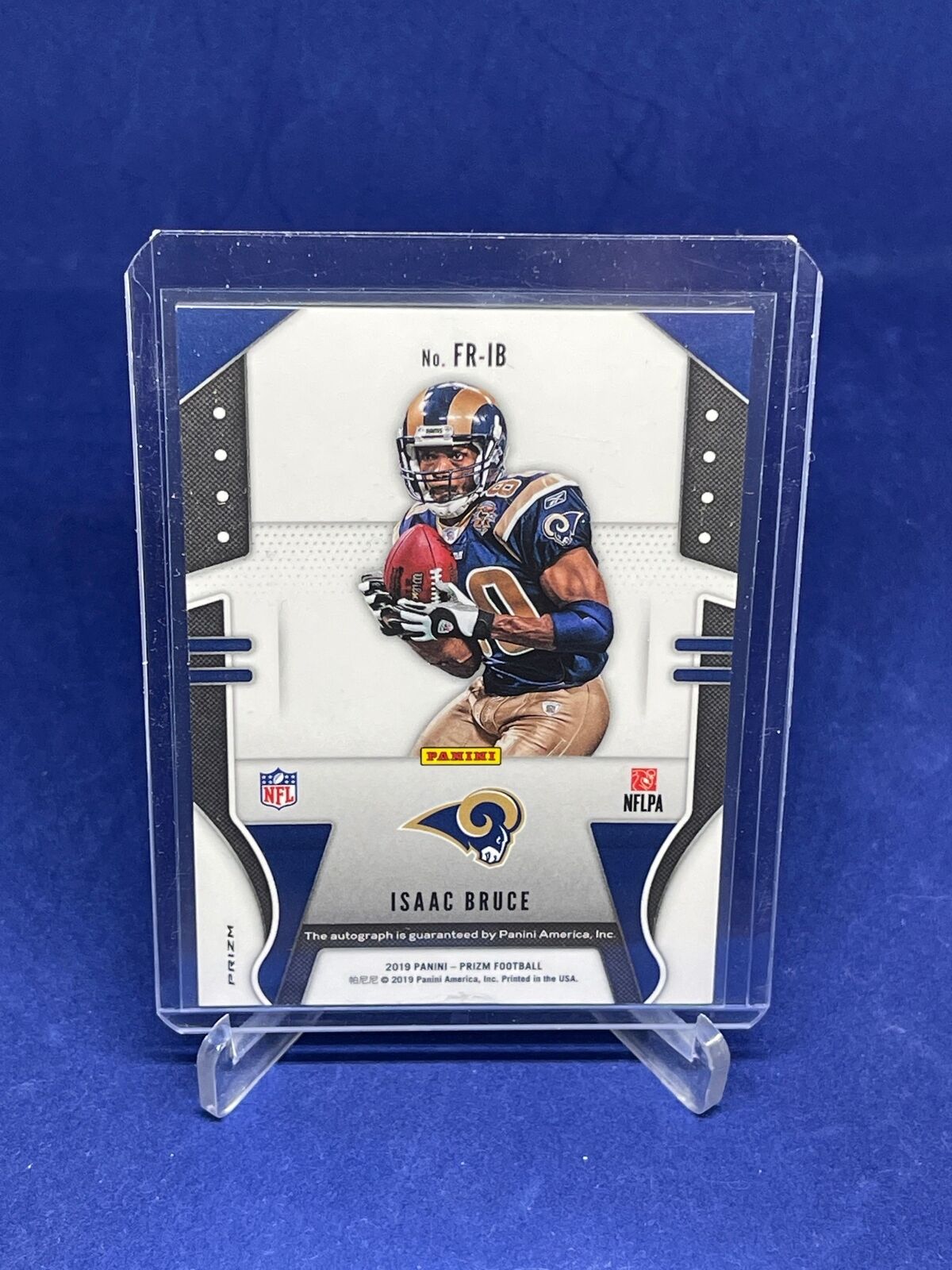 ISAAC BRUCE 2019 PANINI PRIZM FRANCHISE LEGENDS SILVER PRIZM AUTO