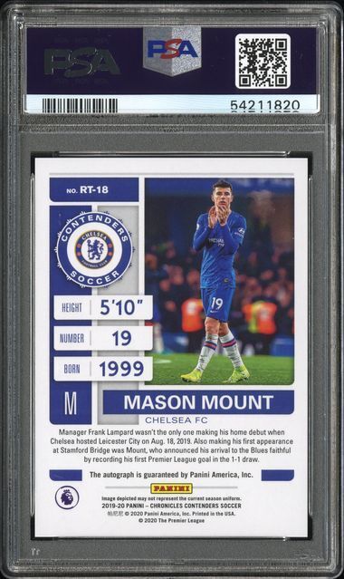 MASON MOUNT 2019-20 CHRONICLES CONTENDERS ROOKIE TICKET AUTO RC 59/99 PSA 10 GEM