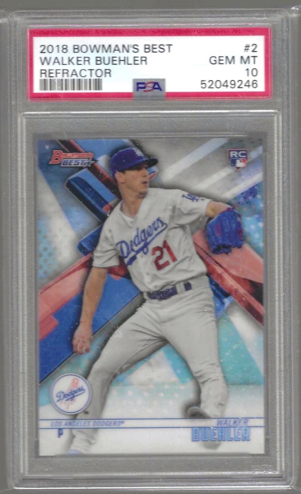 WALKER BUEHLER 2018 BOWMANS BEST REFRACTOR ROOKIE RC PSA 10 GEM MINT