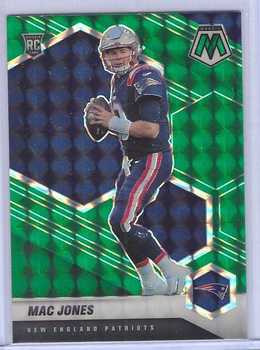 MAC JONES 2021 PANINI MOSAIC GREEN PRIZM ROOKIE RC #306