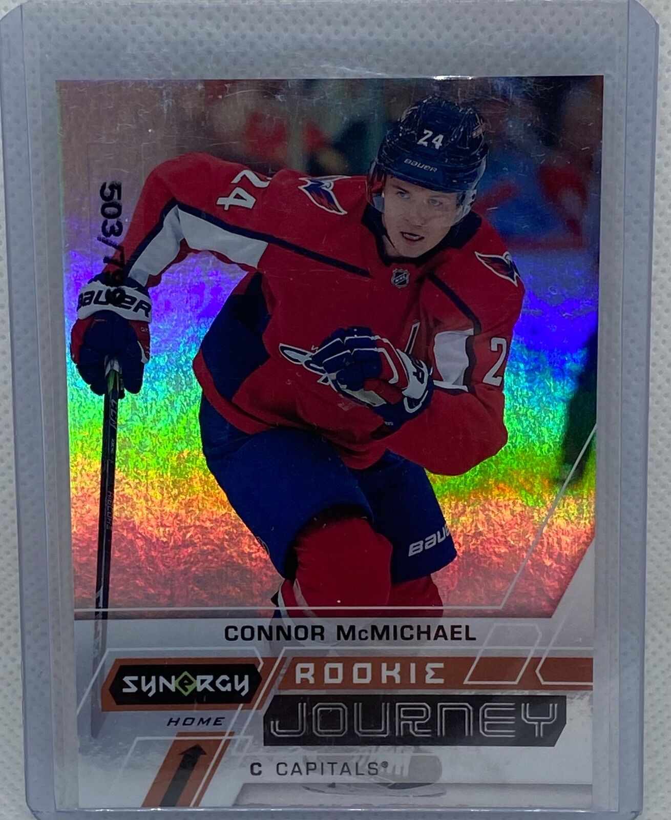 CONNOR MCMICHAEL 2020-21 UPPER DECK SYNERGY HOME ROOKIE JOURNEY RC #D /799