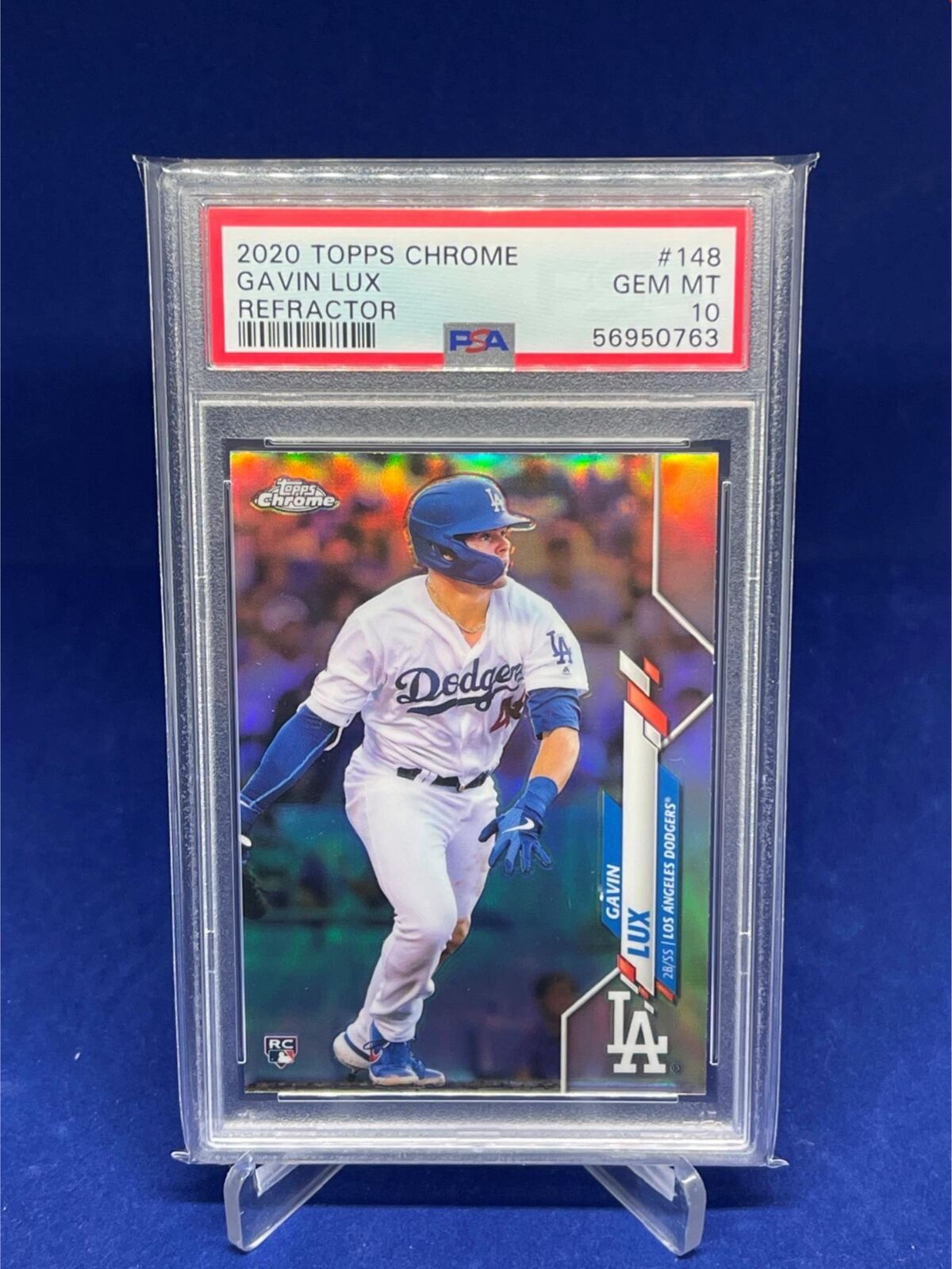 GAVIN LUX 2020 TOPPS CHROME REFRACTOR RC # 148 PSA 10 GEM MINT
