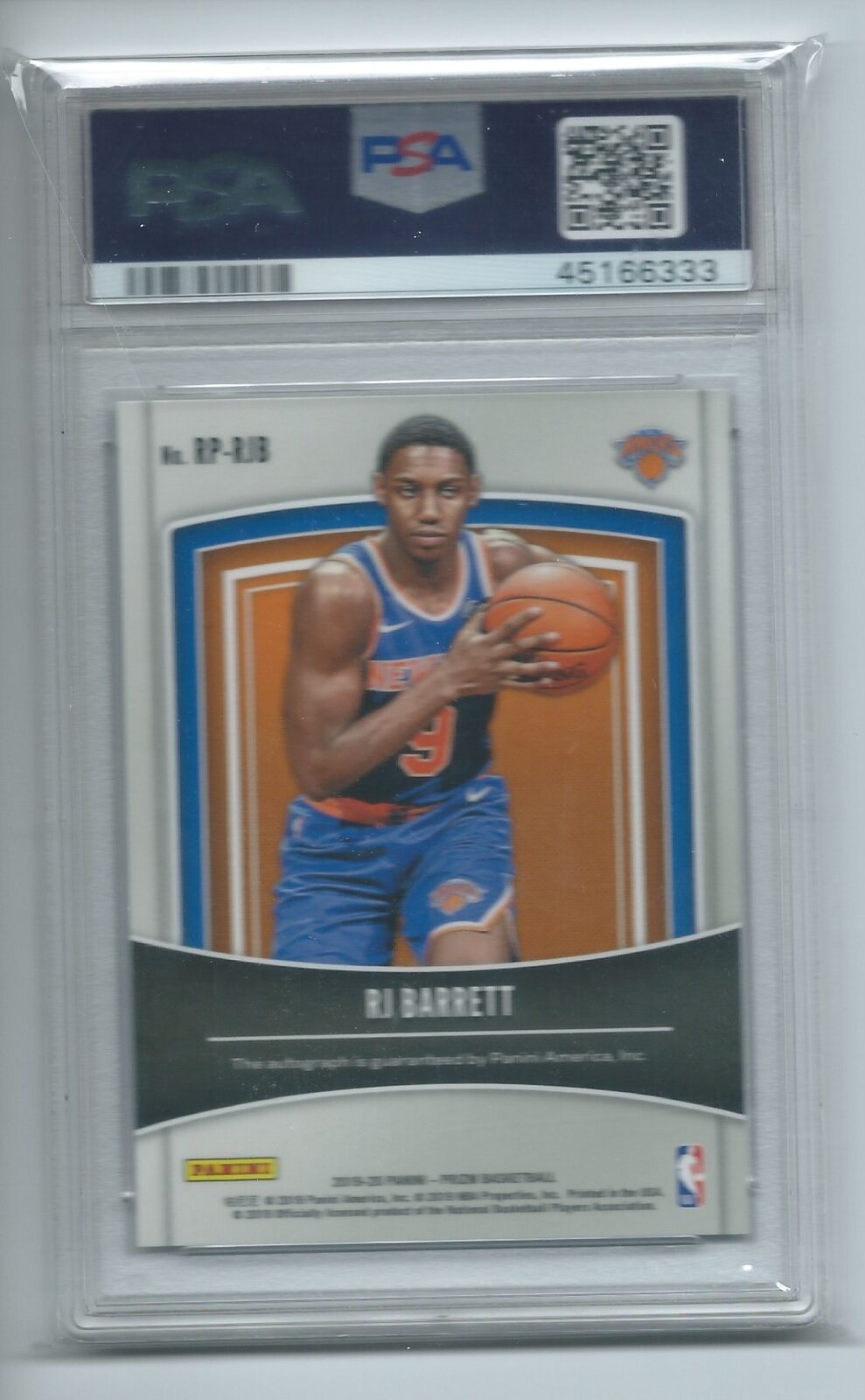 RJ BARRETT 2019-20 PANINI PRIZM ROOKIE PENMANSHIP AUTO RC #RPRJB PSA 10 GEM MINT